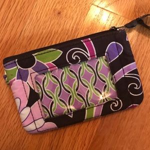 Vera Bradley Zip ID Case Purple Punch Key Ring